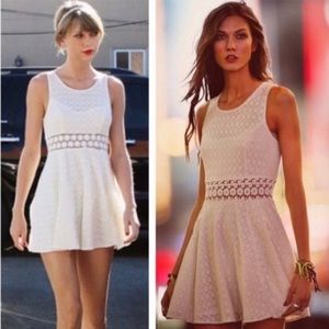 FREE PEOPLE Ivory Sleeveless Cut Out Daisy Dress